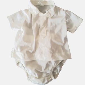 Vintage Alexis White Doll Or Newborn Baby Boy Girl Christening Outfit Soft XS